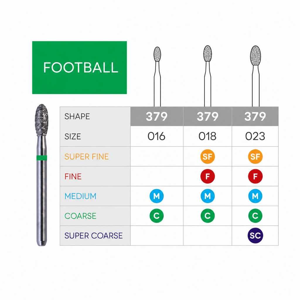 3D Dental SABUR Operatory Diamond Burs (FOOTBALL)