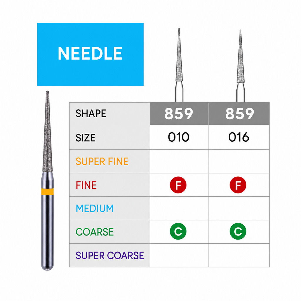 3D Dental SABUR Operatory Diamond Burs (NEEDLE)