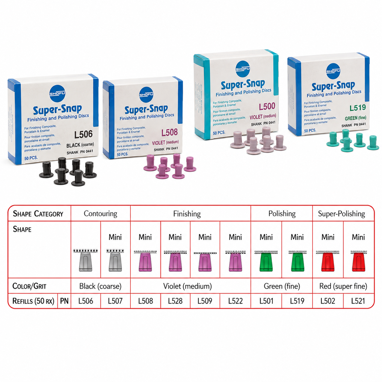SHOFU Super Snap Disc Refill 50/Pkg