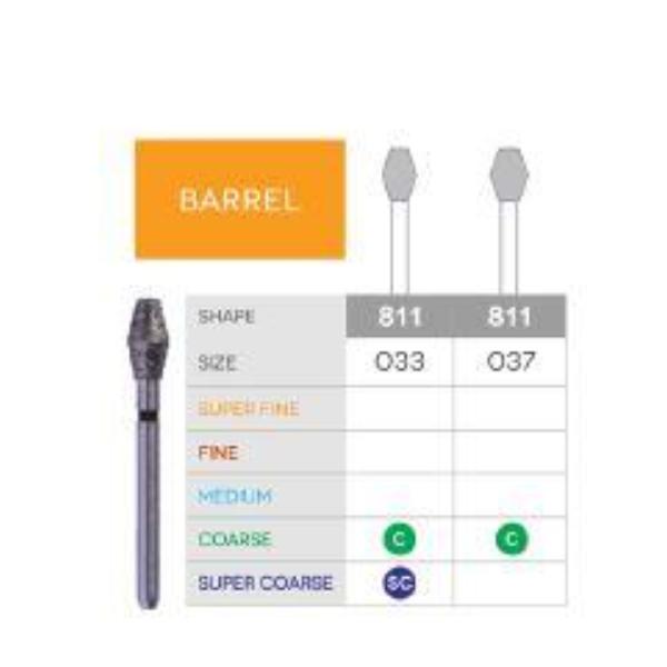 3D Dental SABUR Operatory Diamond Burs (BARREL)