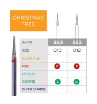 3D Dental SABUR Operatory Diamond Burs (CHRISTMAS TREE)