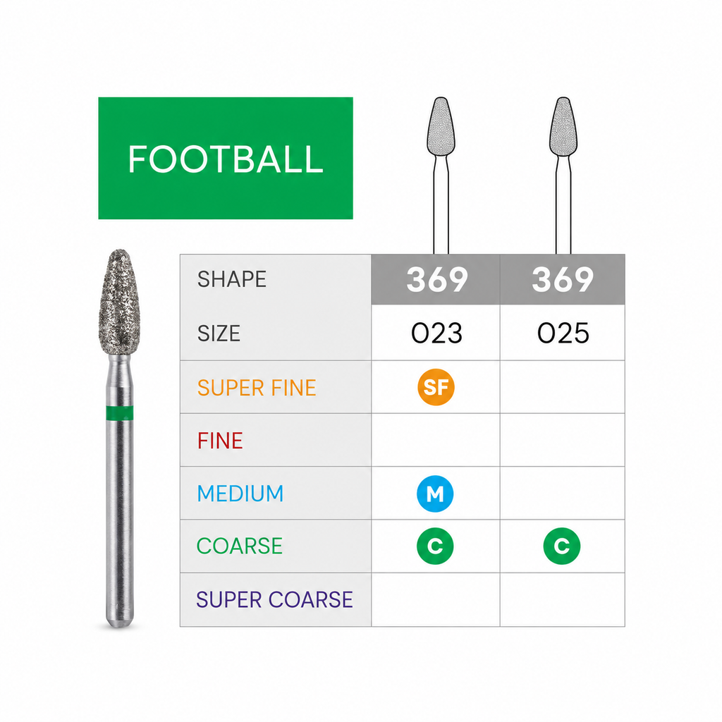 3D Dental SABUR Operatory Diamond Burs (FOOTBALL)