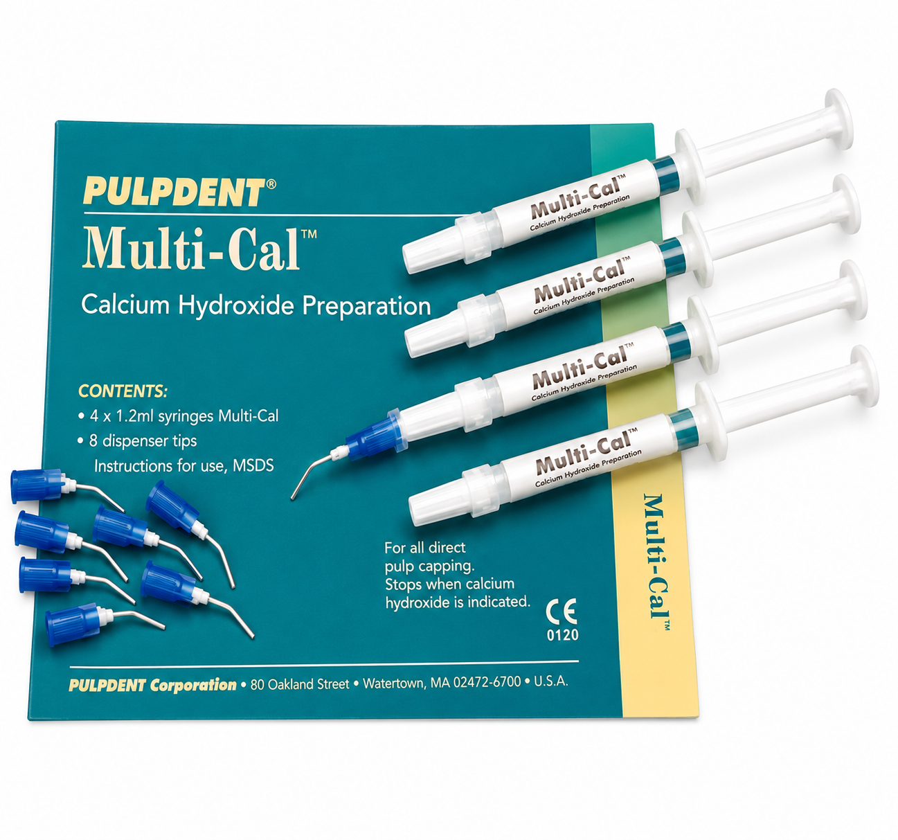 Pulpdent Multi-Cal Kit: 4-1.2ml Syringes 8 tips