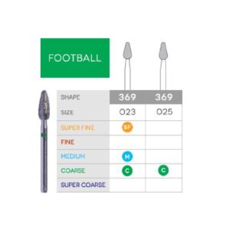 3D Dental SABUR Operatory Diamond Burs (FOOTBALL)
