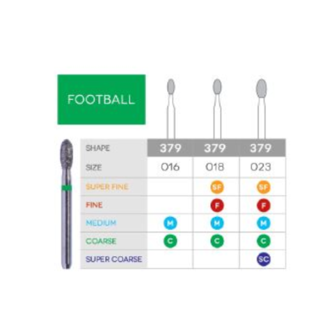 3D Dental SABUR Operatory Diamond Burs (FOOTBALL)