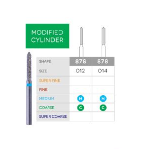3D Dental SABUR Operatory Diamond Burs (MODIFIED CYLINDER)