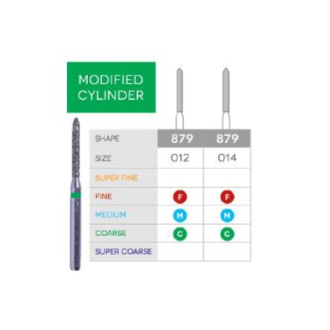 3D Dental SABUR Operatory Diamond Burs (MODIFIED CYLINDER)