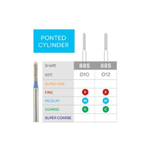 3D Dental SABUR Operatory Diamond Burs (PONTED CYLINDER)