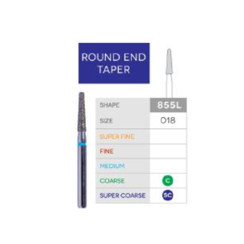 3D Dental SABUR Operatory Diamond Burs (ROUND END TAPER)